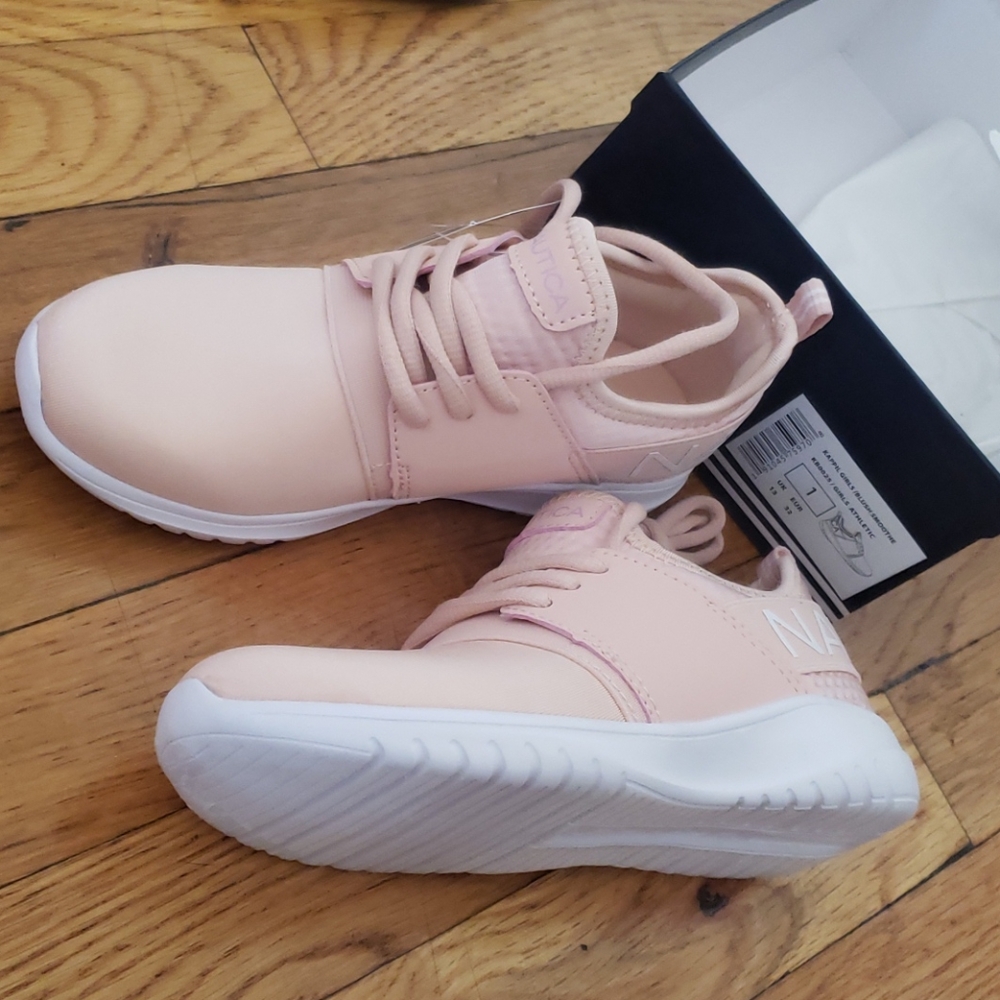 Nautica Blush Pink Peach girls size 1 sneakers